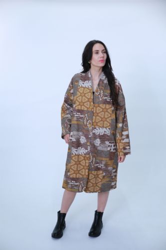 Retro-Inspired Patterned Dress Coat